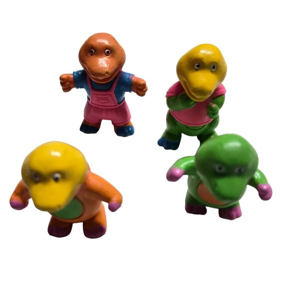 Vintage 1992 Love Dino Gigo‎ Dinosaur Figure Set - Colorful Mini PVC Set of 4